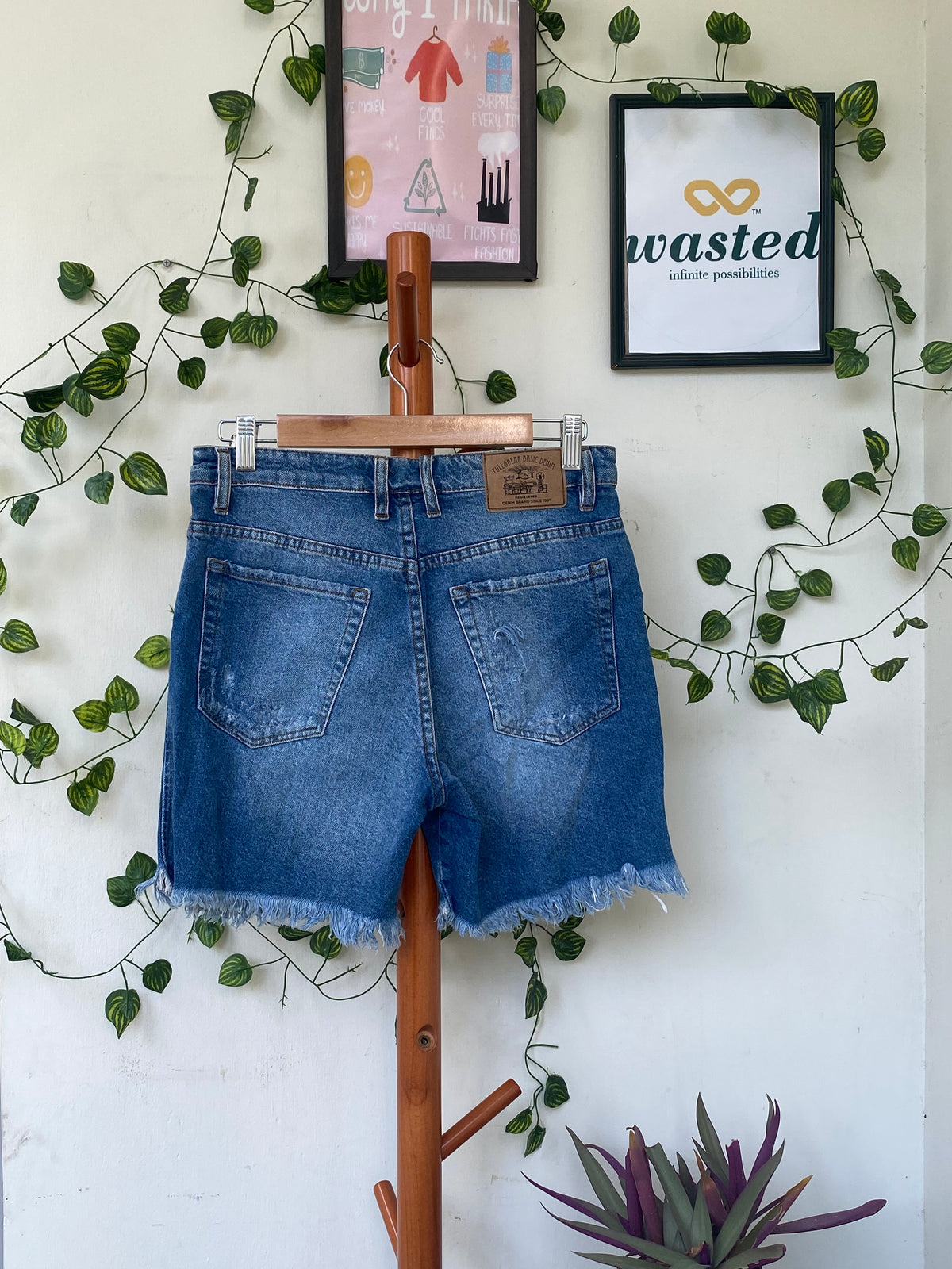 Pull & Bear Distressed Denim Shorts