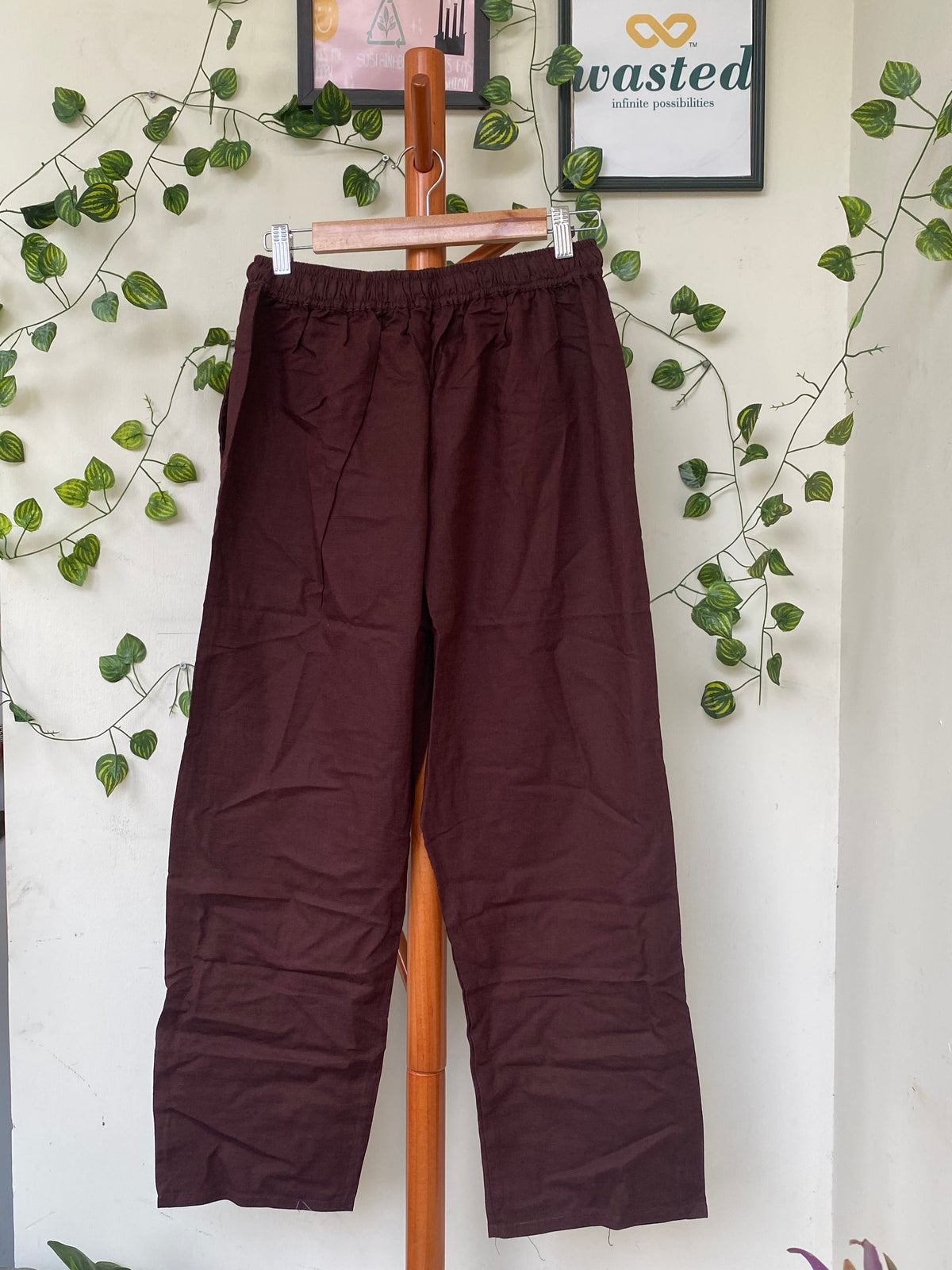 Avaasa Maroon Straight-Leg Trousers