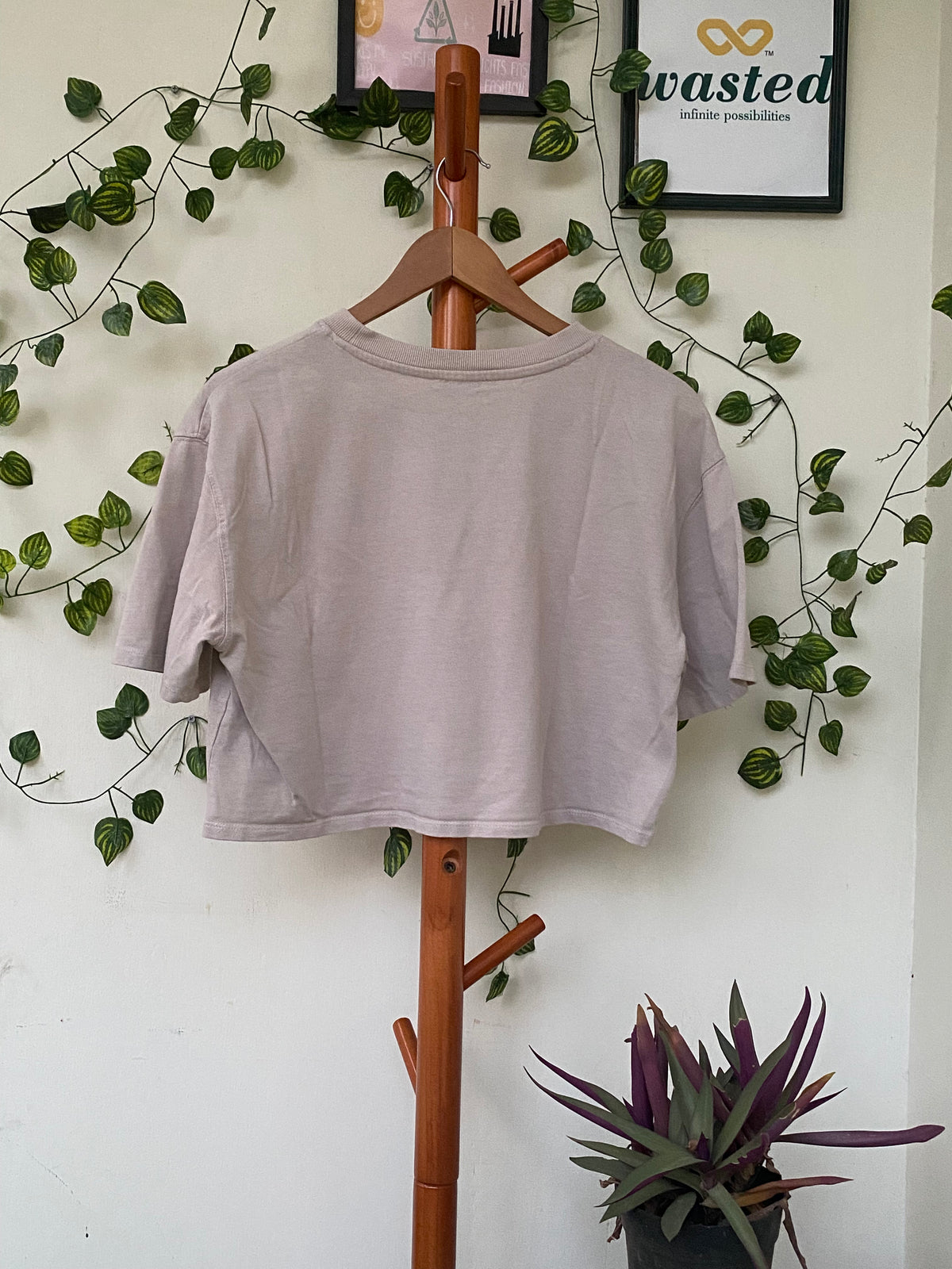 Zara Light Grey Cropped Tee