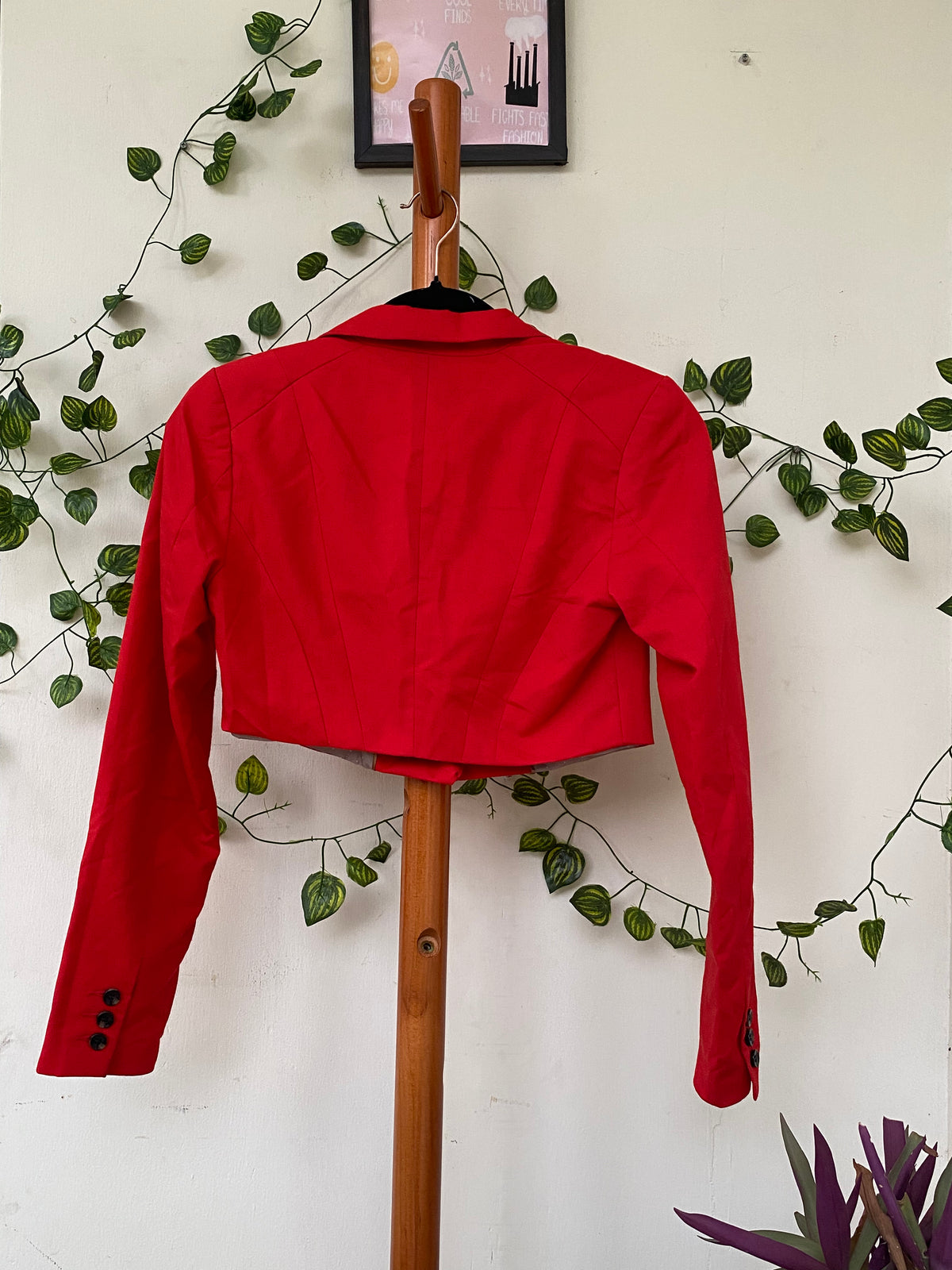 Red Cropped Blazer
