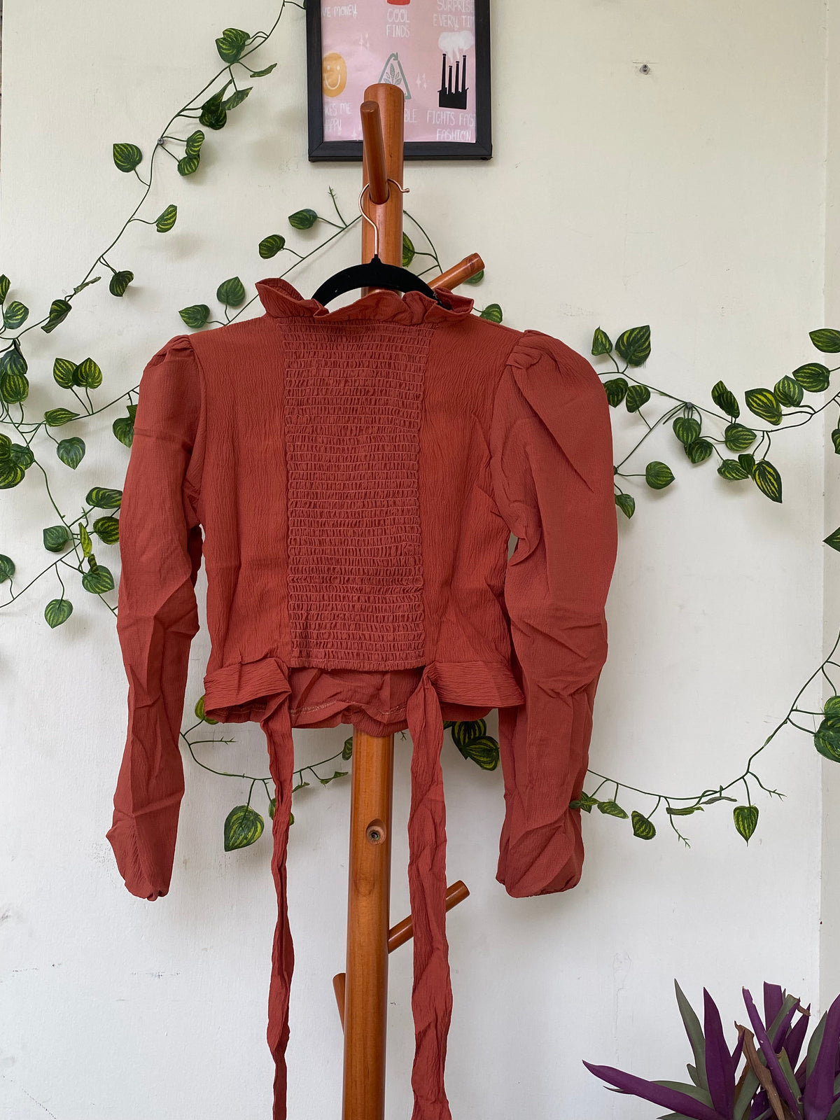 Zara Rust Ruched Crop Top