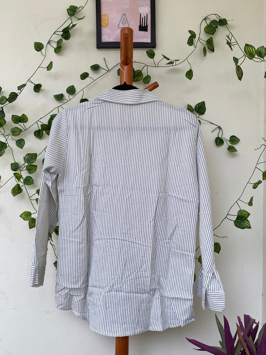 Zara White Pinstripe Shirt