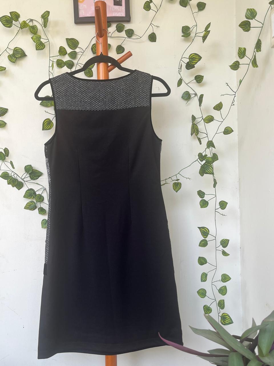 Pramod Black Patchwork Sleeveless Dress