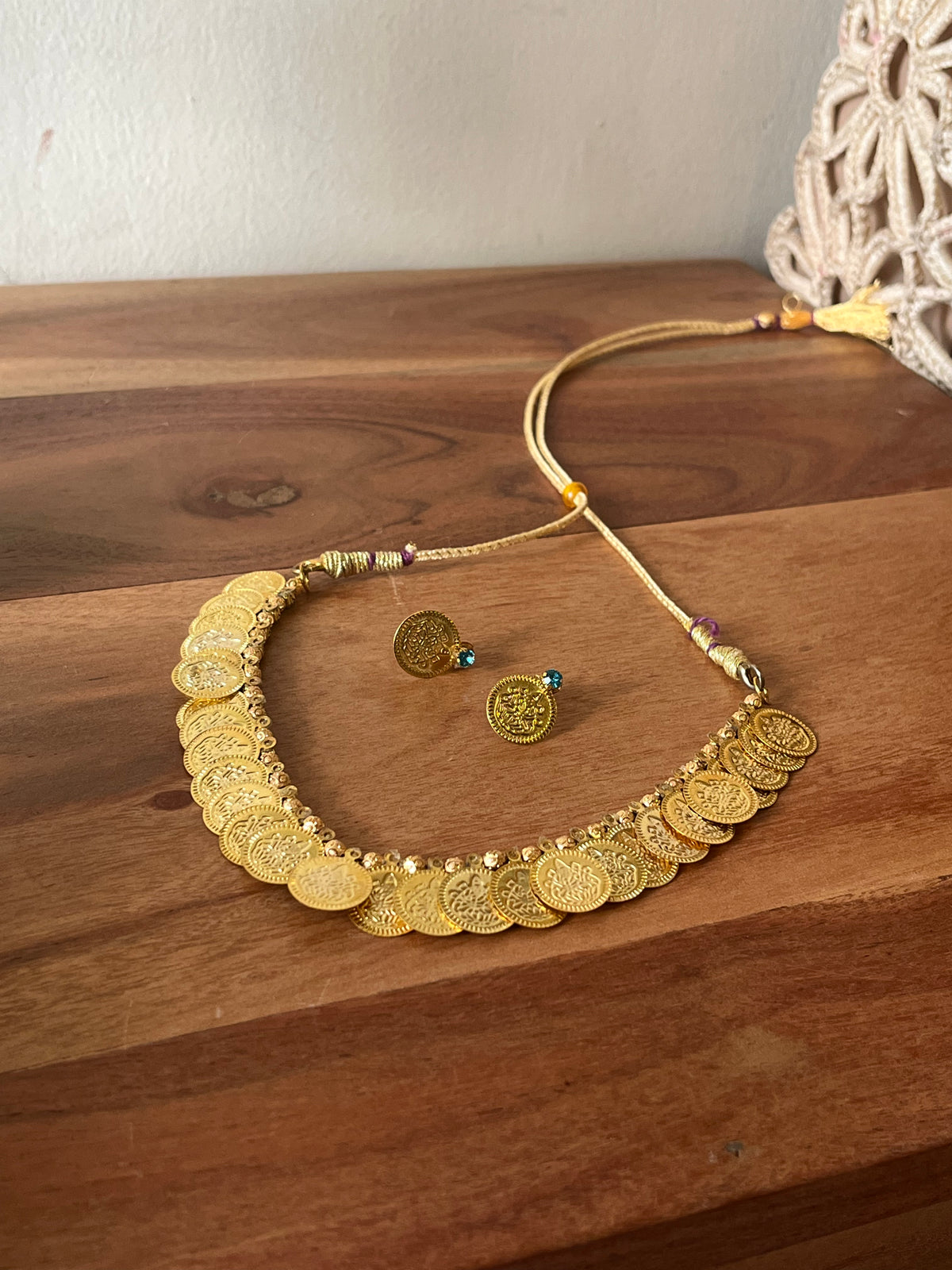 Gold-Toned Coin Necklace Set