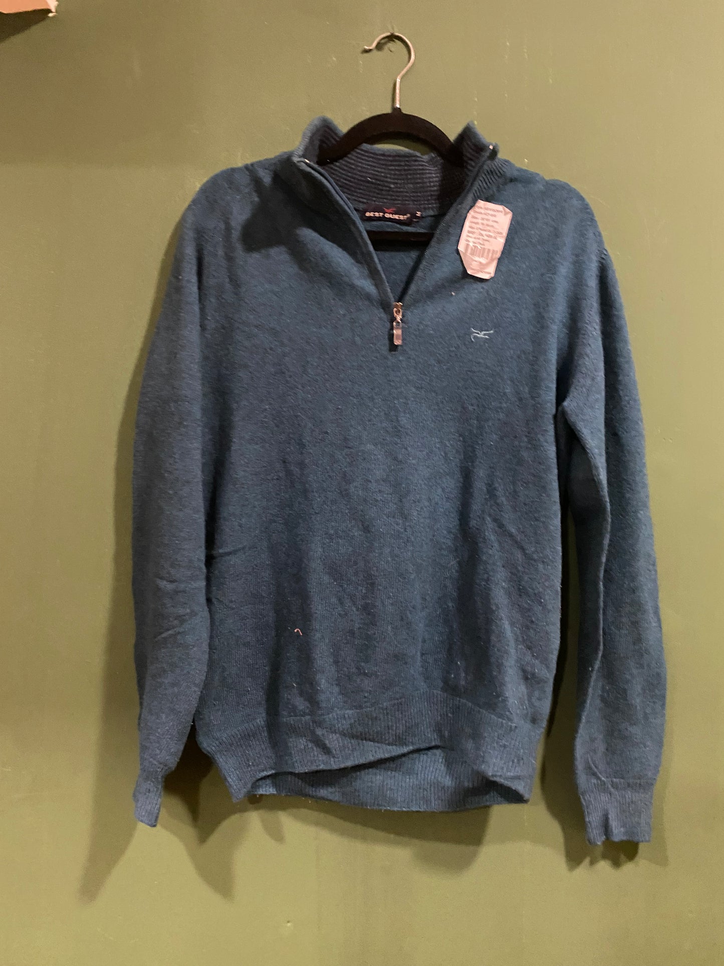 Solid Teal Zip Sweater