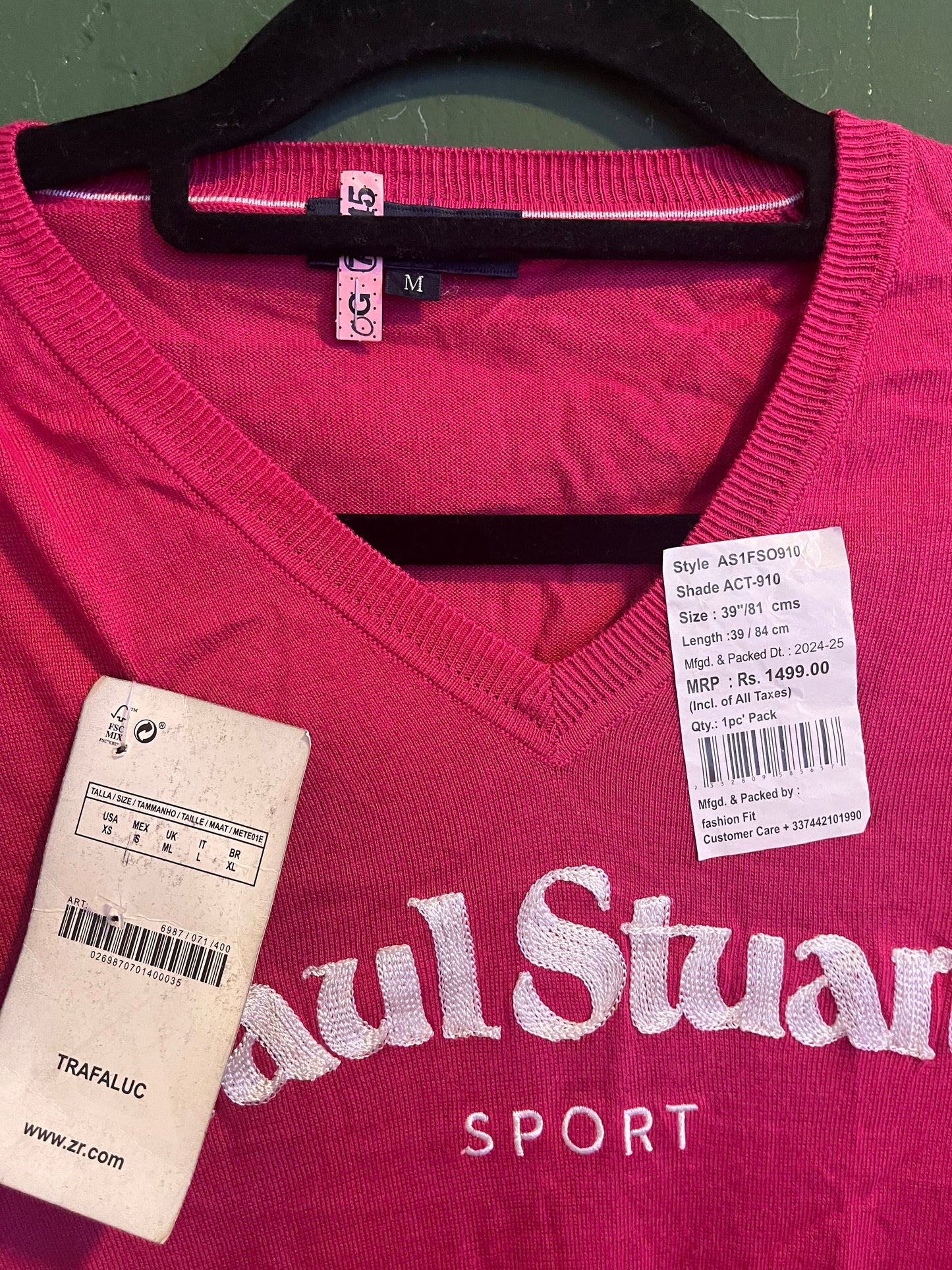 Paul Stuart Sport Pink V-Neck (women)