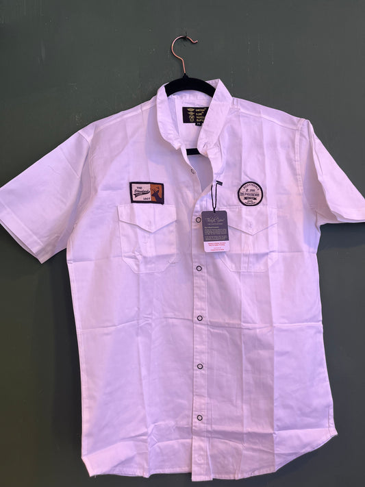 White Short Sleeve Casual Shirt