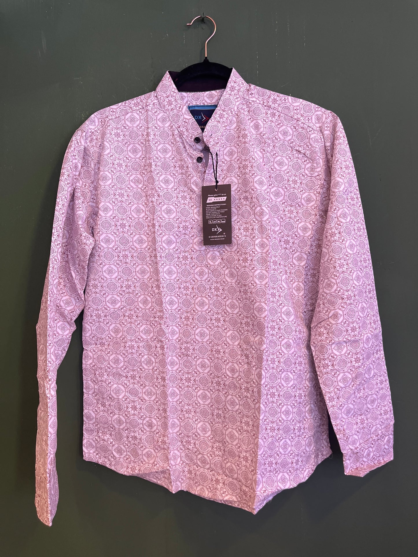 Pink Geometric Print Shirt