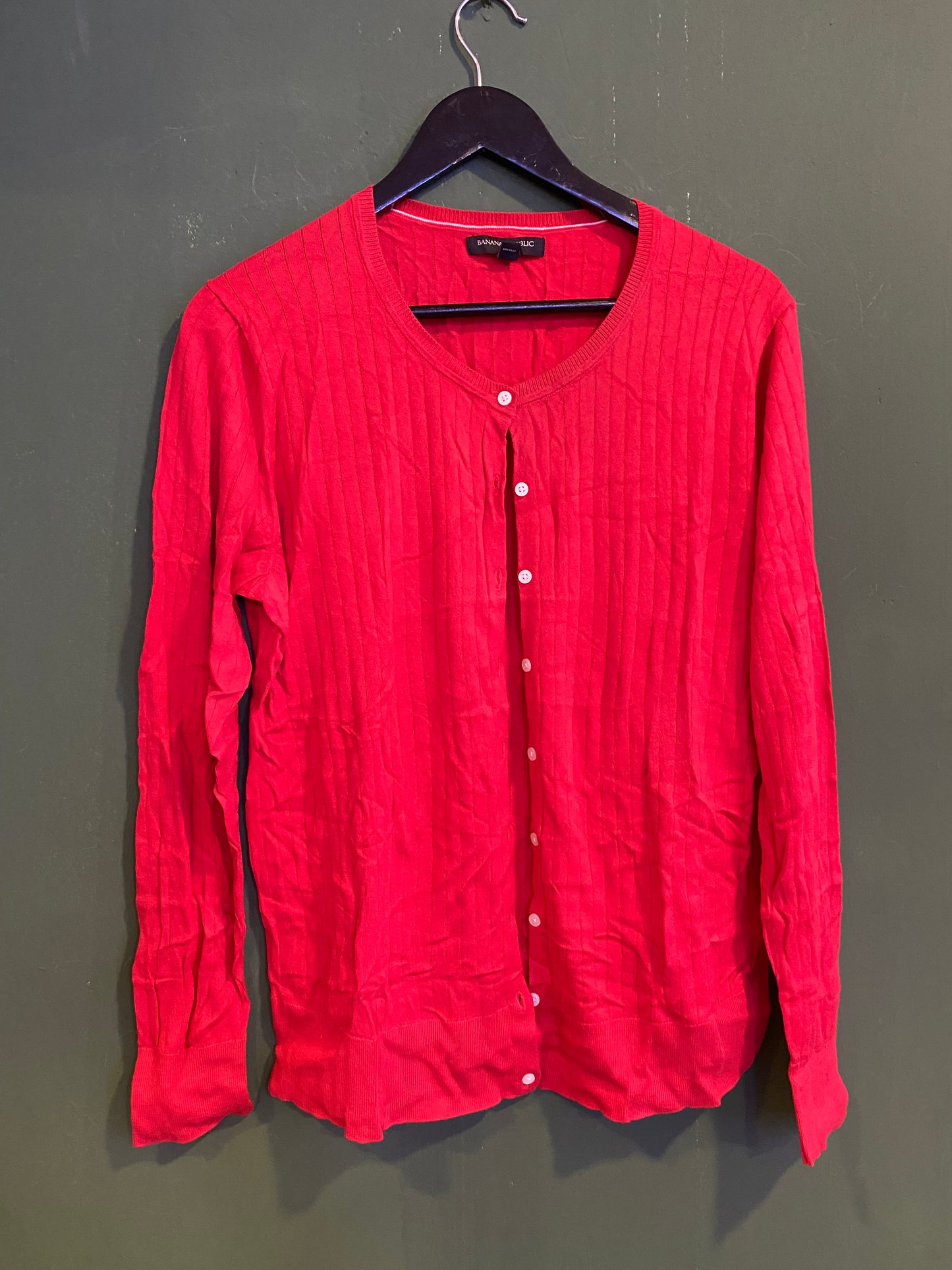Bright Red Button Cardigan