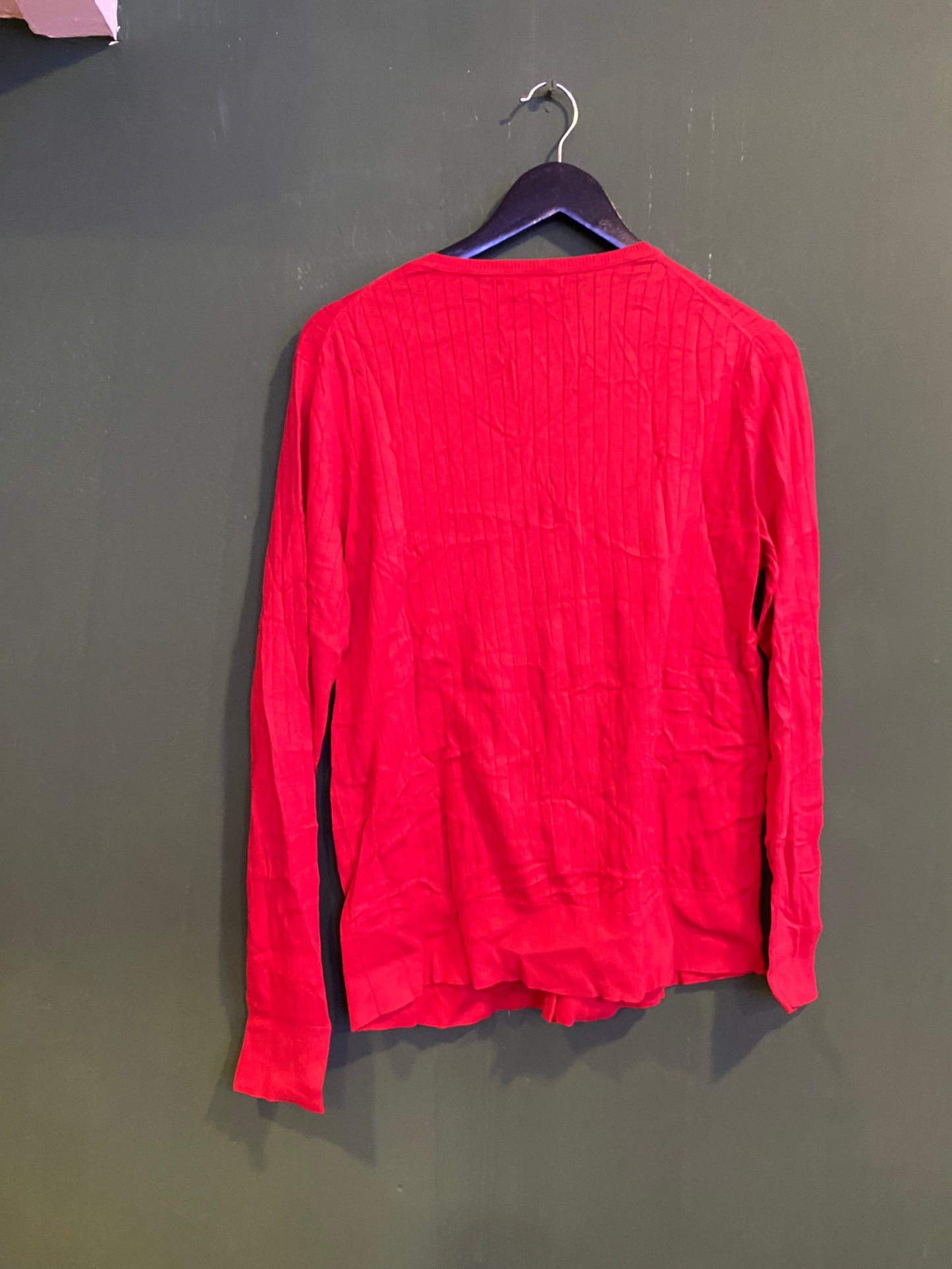 Bright Red Button Cardigan