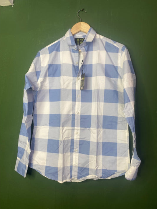 Blue check shirt