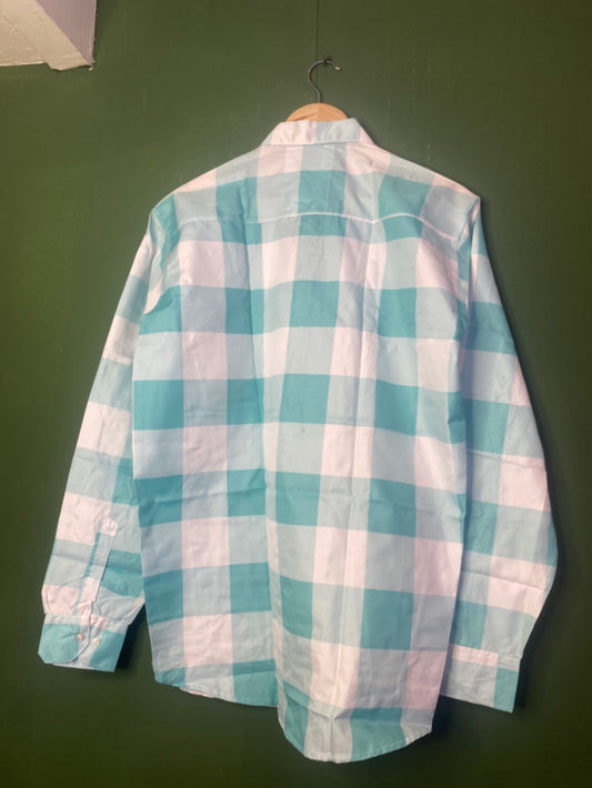Aqua green check shirt