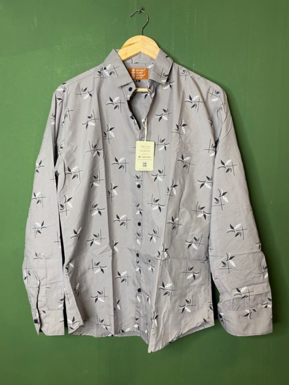 Grey printed casual shirt