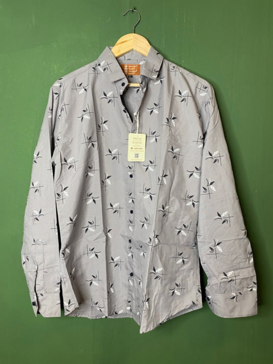 Grey printed casual shirt