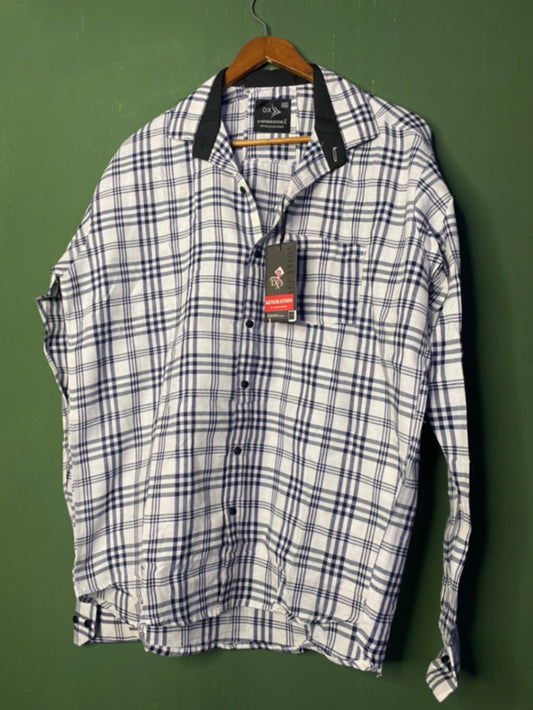White checked shirt
