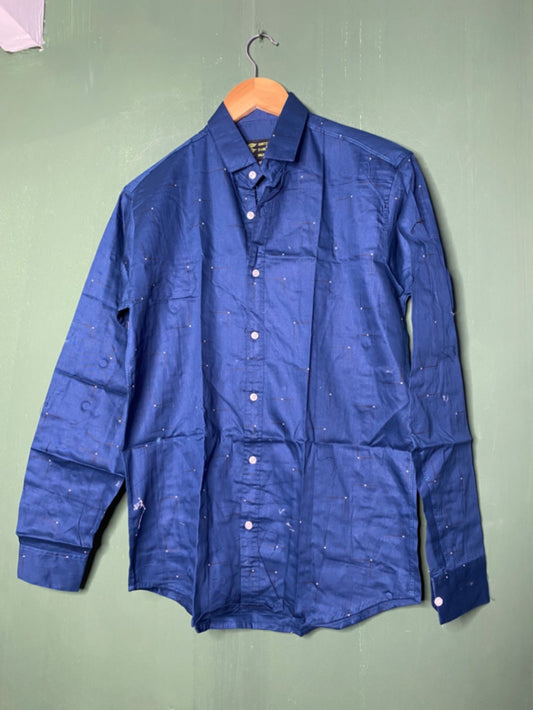 Navy printed casual shirt