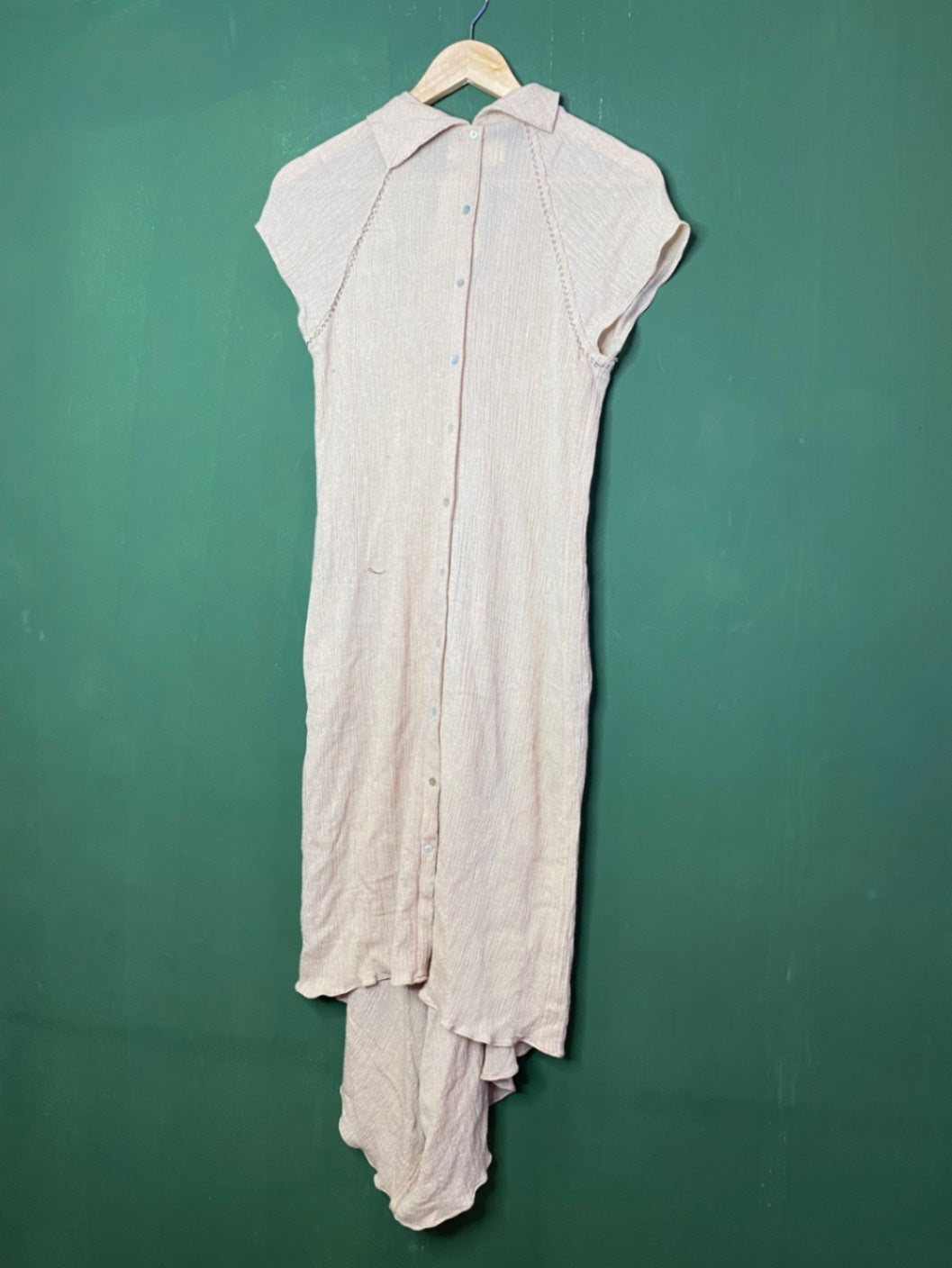 Beige Asymmetrical Midi Dress