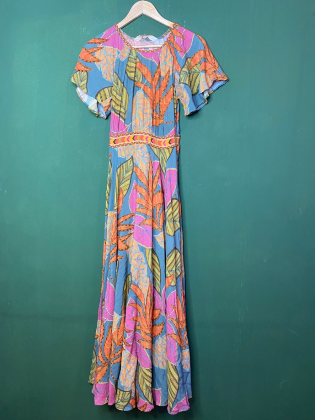 Tropical print maxi dress