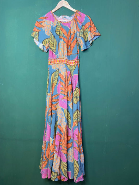 Tropical print maxi dress