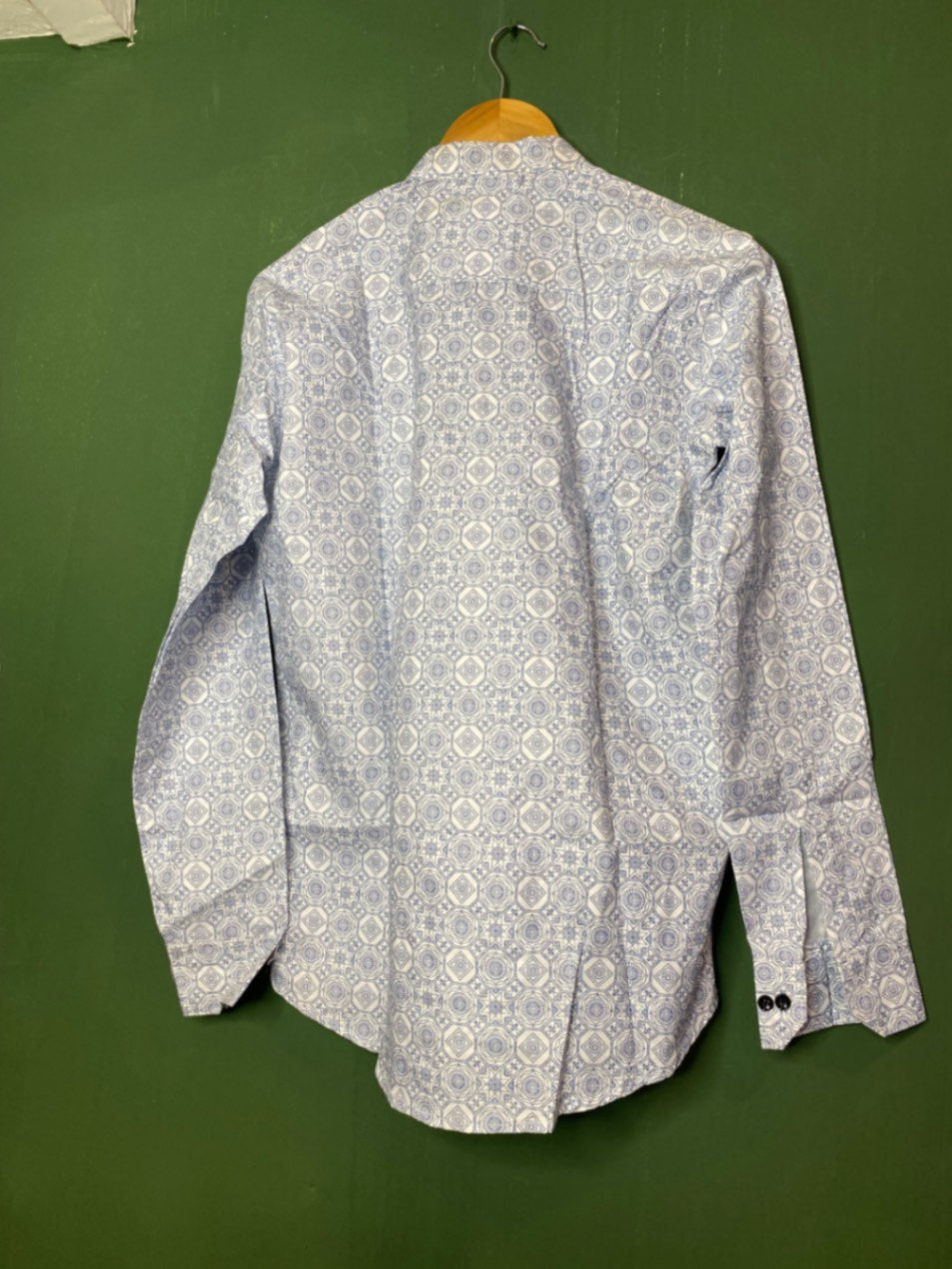 Blue geometric casual shirt
