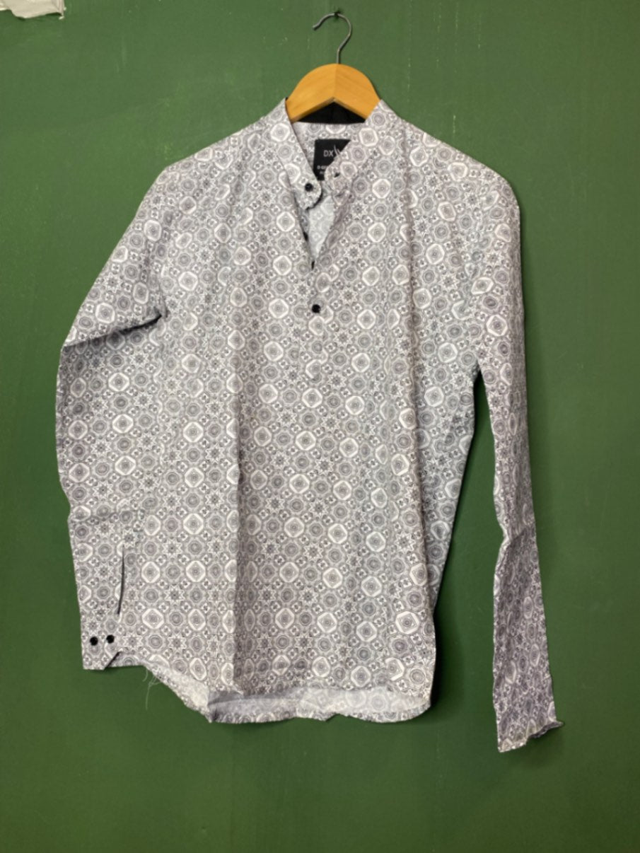 Grey geometric casual shirt