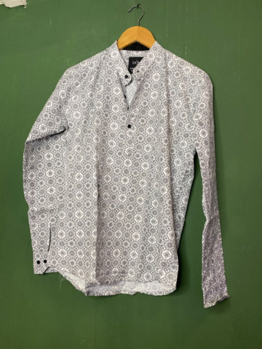 Grey geometric casual shirt