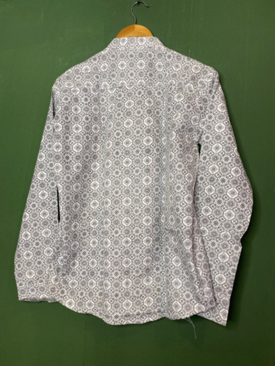 Grey geometric casual shirt