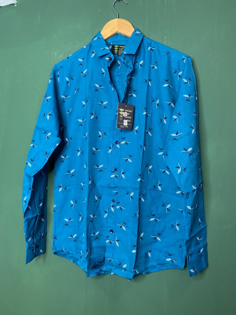 Blue printed casual shirt
