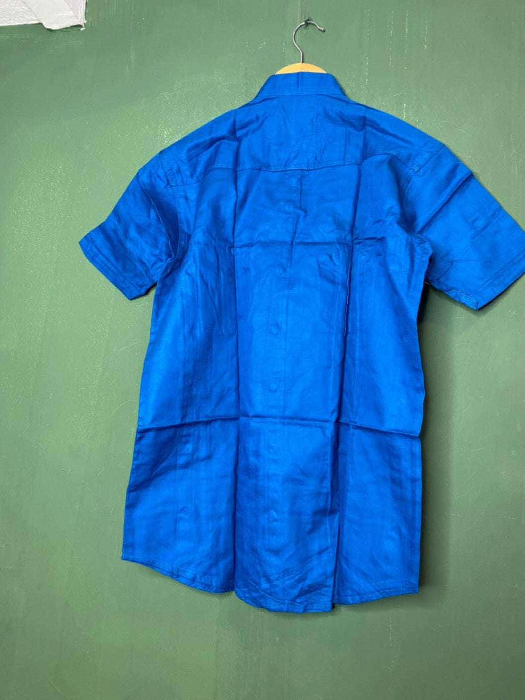 Solid bright blue casual shirt