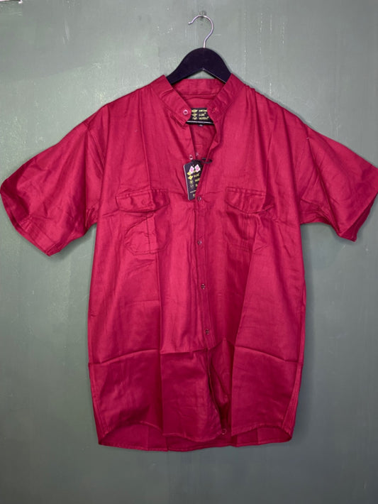 Red Short Sleeve Casual Shirt