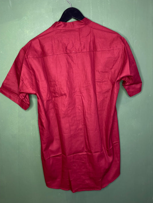 Red Short Sleeve Casual Shirt