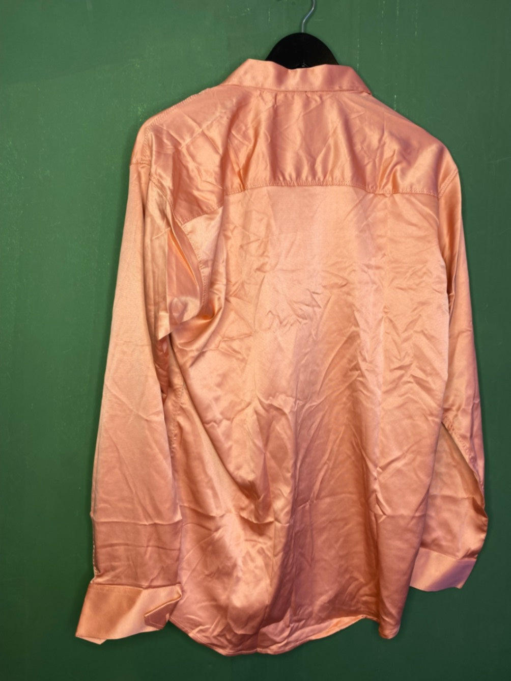 Peach Satin Casual Shirt