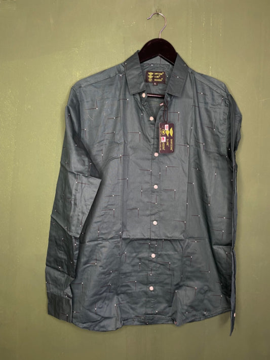 Charcoal Printed Casual Shirt
