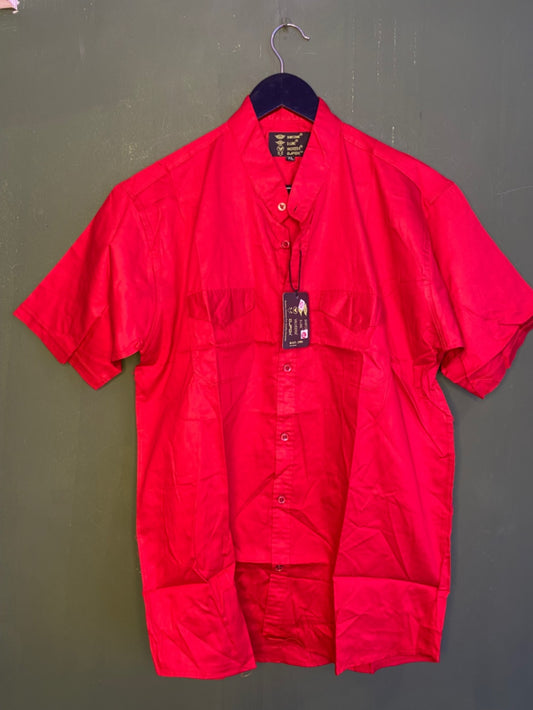Red casual short sleeve shirt