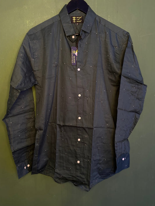 Dark green Dot Printed Shirt