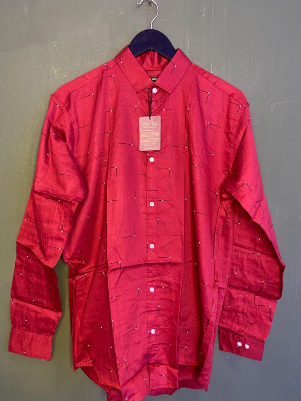 Red Printed Full Sleeve Shirt