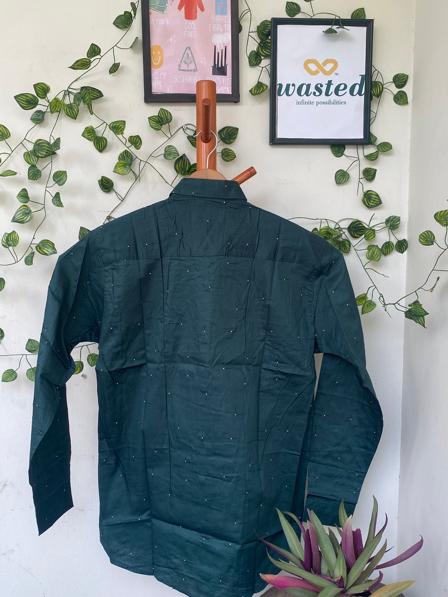 Shirt Zone Solid Green Shirt