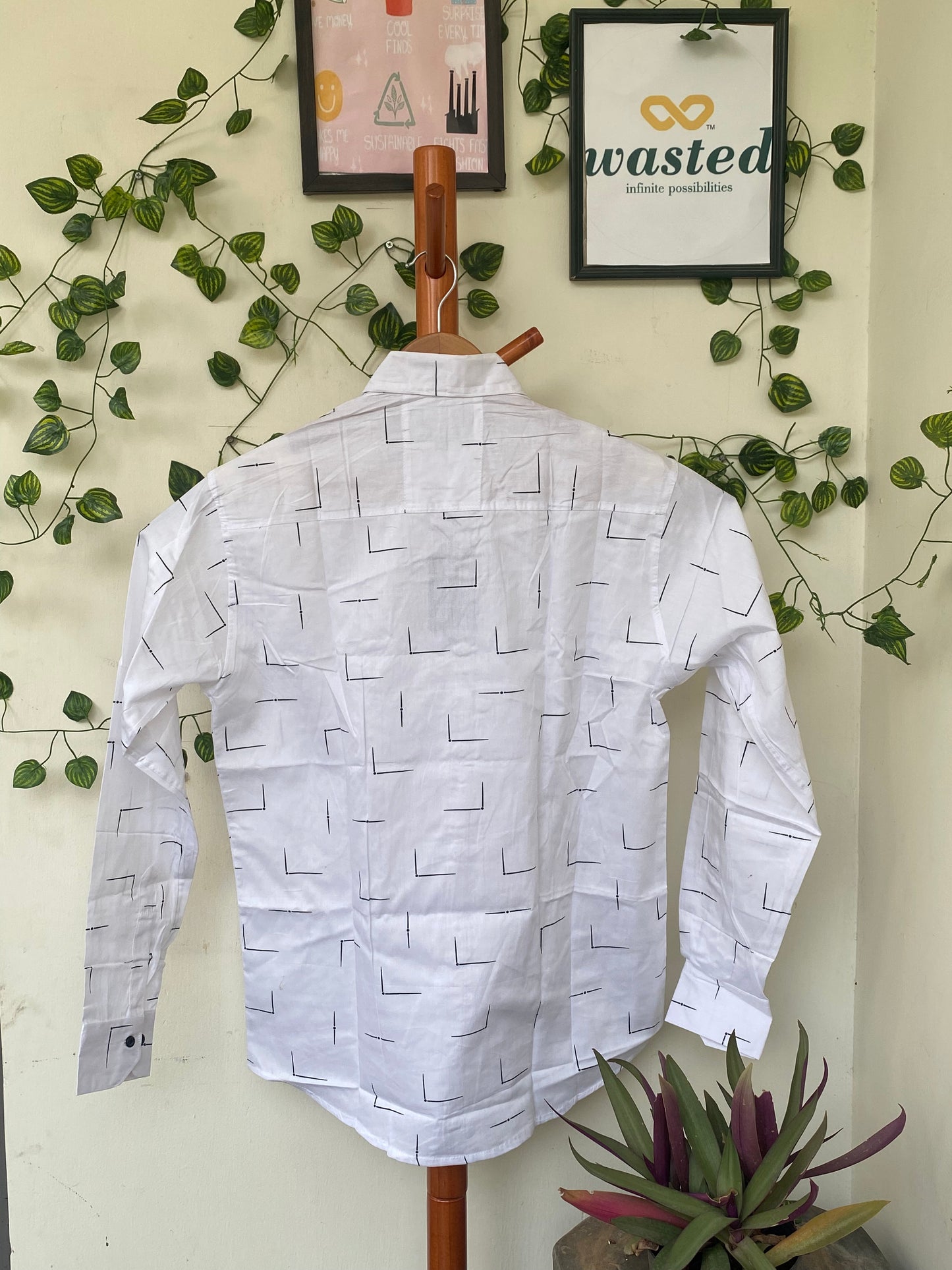 Shirt Zone Printed White Shirt