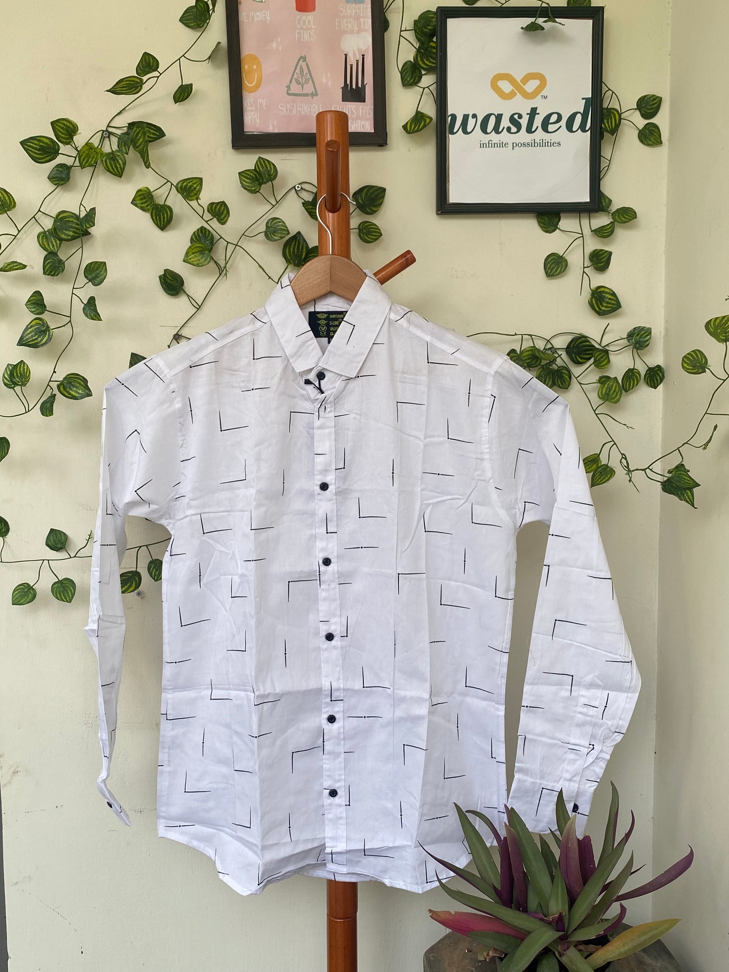Shirt Zone Printed White Shirt