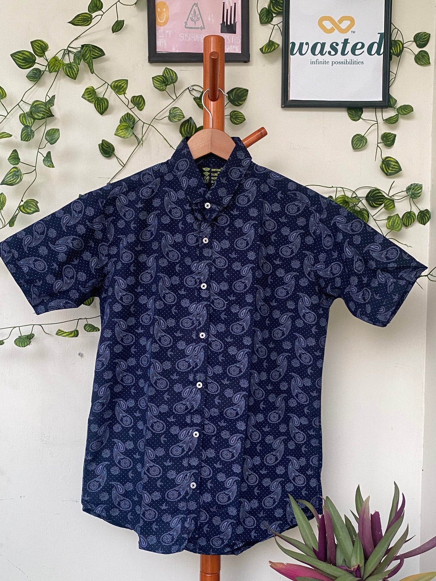 Shirt Zone Navy Paisley Shirt