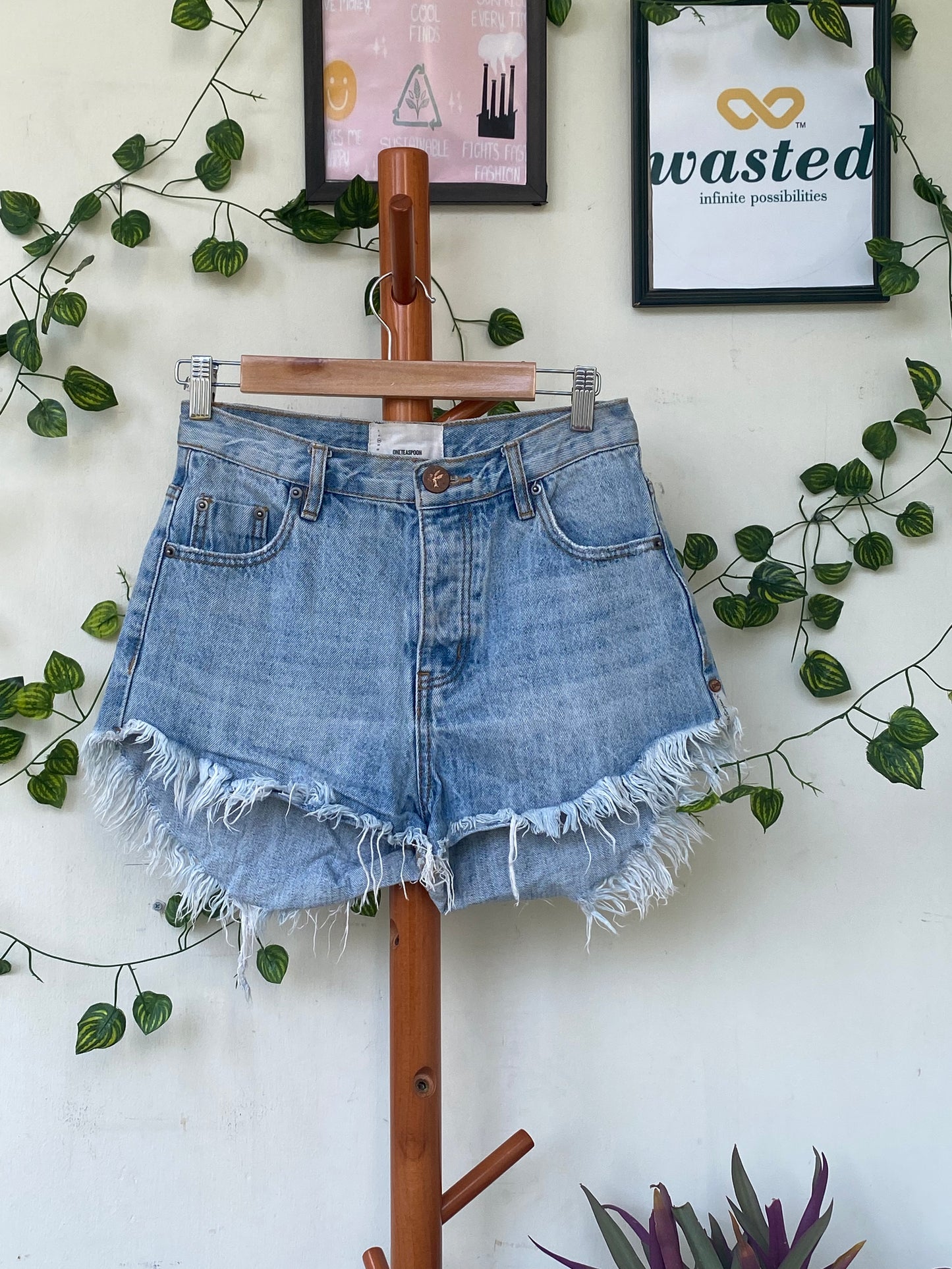 One Teaspoon Distressed Denim Shorts