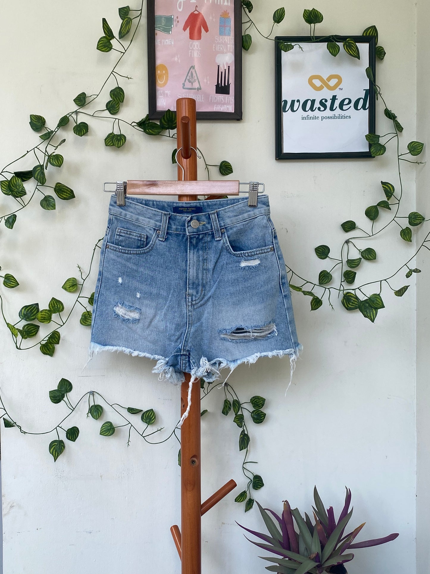 Monster Factory Distressed Denim Shorts