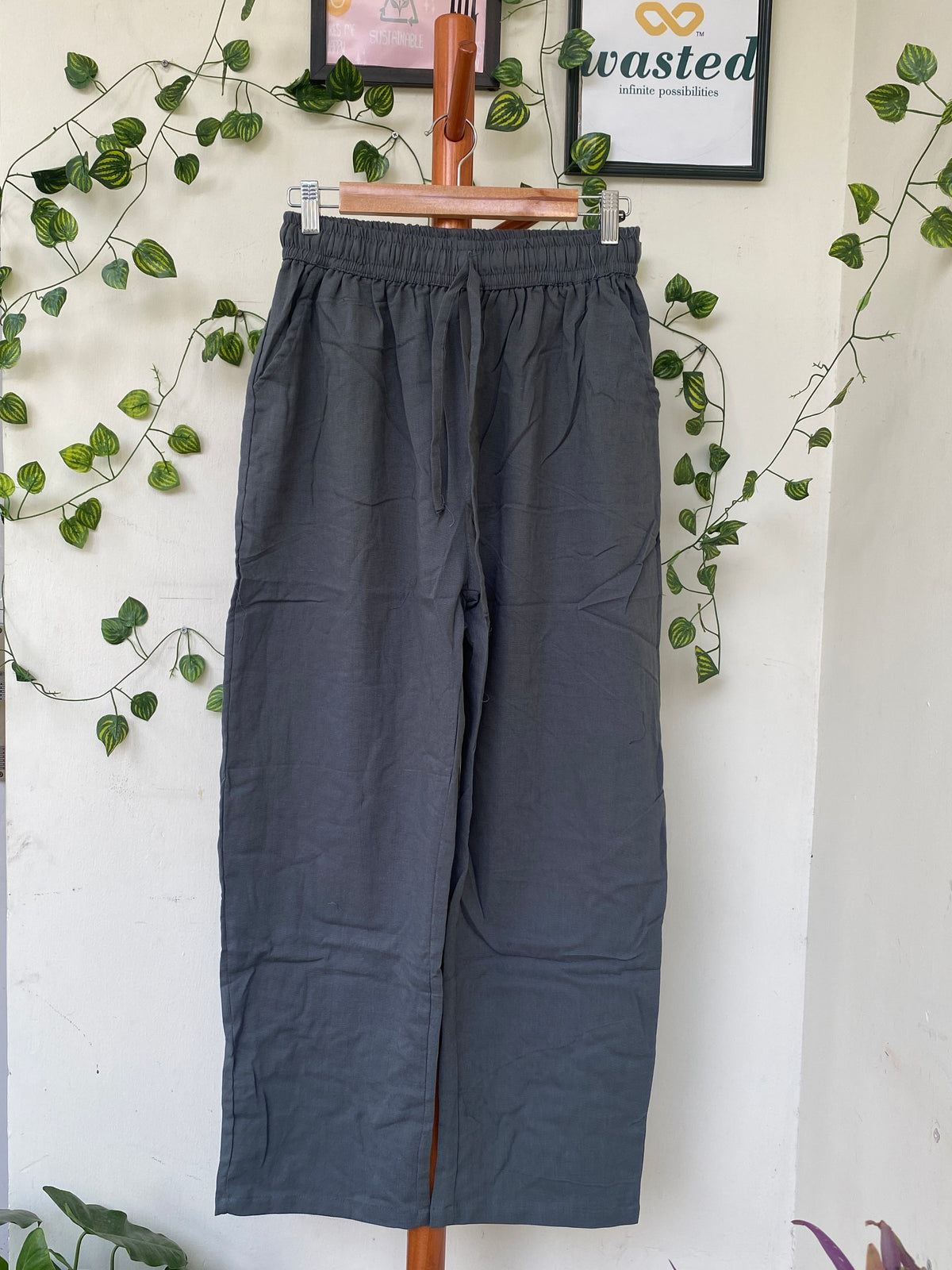 Avaasa Charcoal Straight-Leg Trousers