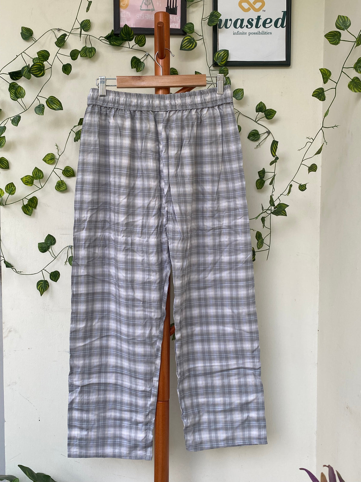 Avaasa Grey Plaid Trousers