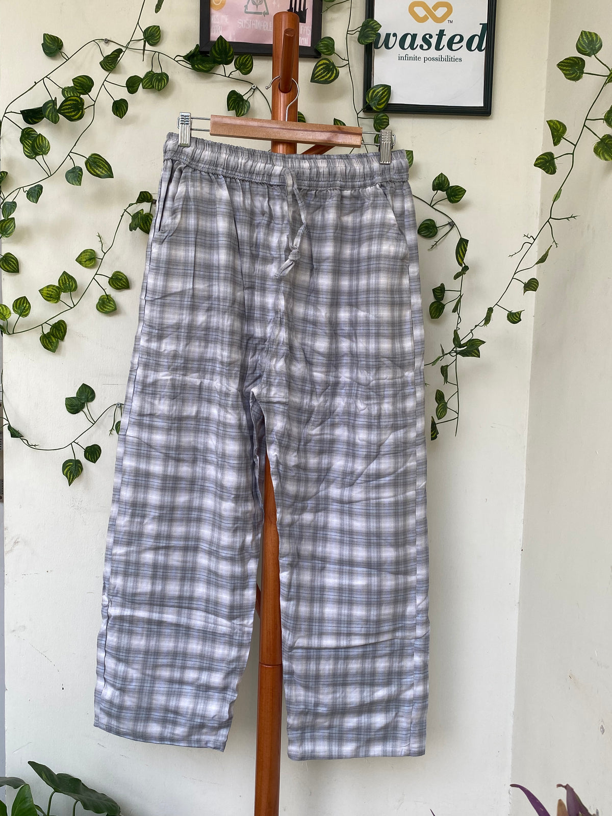 Avaasa Grey Plaid Trousers