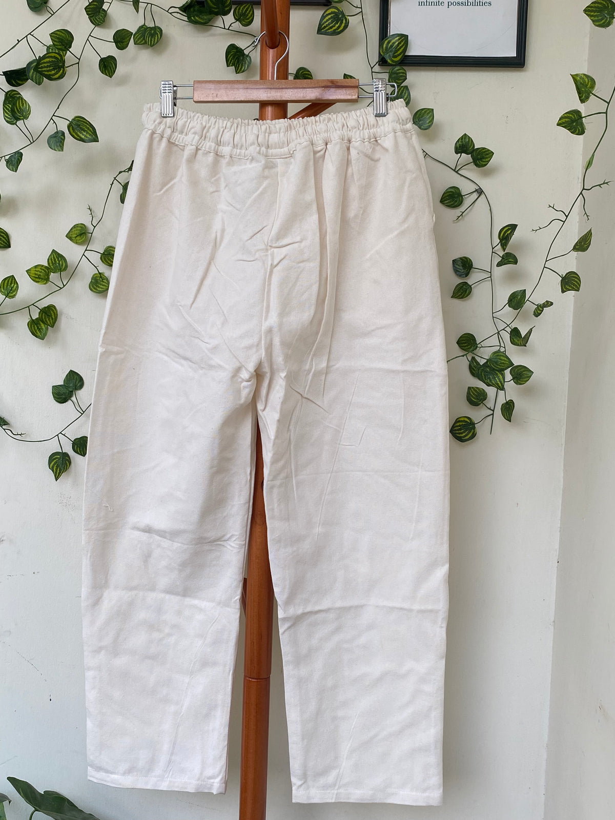 Avaasa Off White Casual Trousers