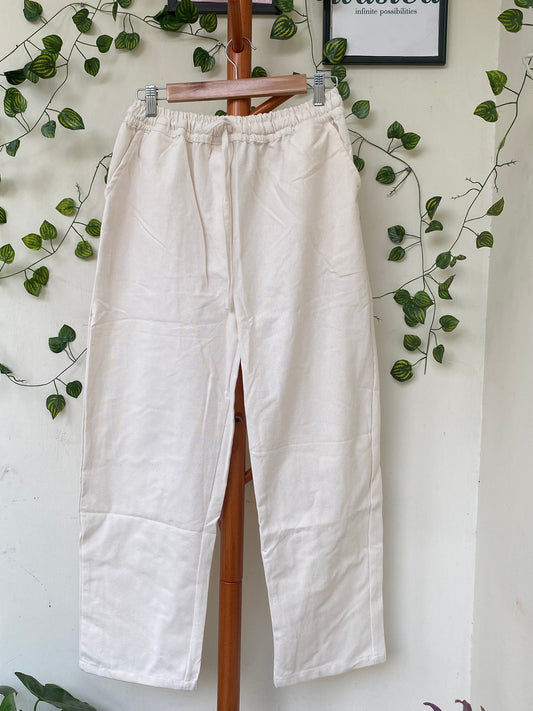 Avaasa Off White Casual Trousers