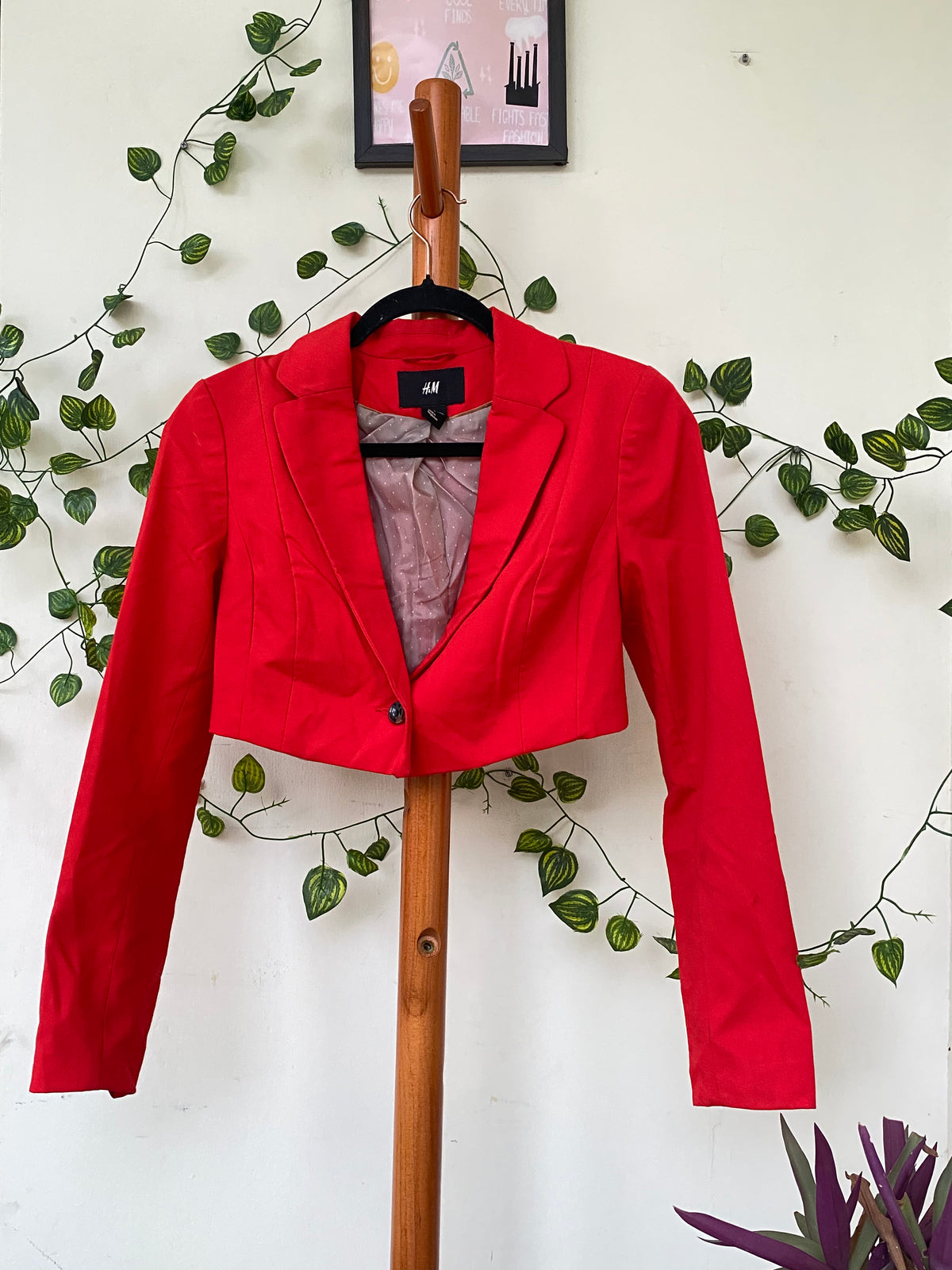 Red Cropped Blazer