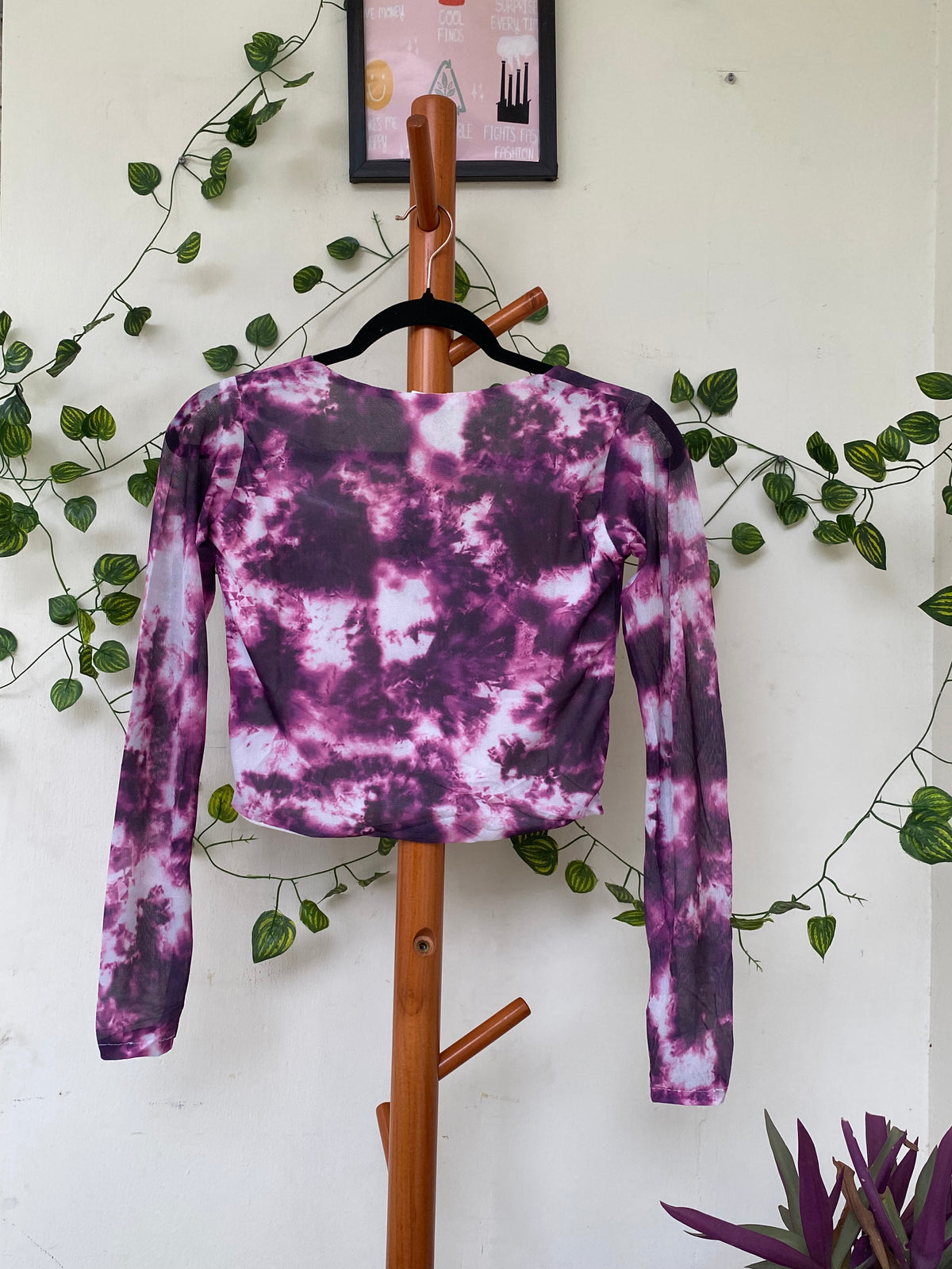 Zara Purple Tie-Dye Crop Top