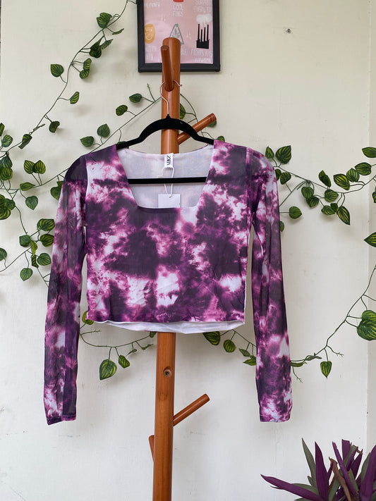Zara Purple Tie-Dye Crop Top